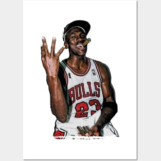 Michael Jordan Drawing Vintage Halftone Posters and Art